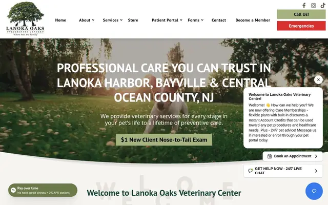 Homepage of Lanoka Oaks Veterinary Center – cat vet in Lanoka Harbor, NJ