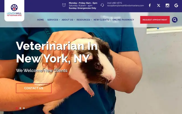 Homepage of Lenox Hill Veterinarians – cat vet in New York, NY