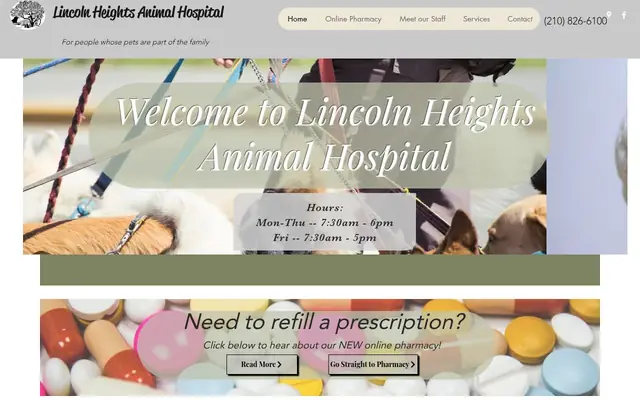 Homepage of Lincoln Heights Animal Hospital – cat vet in San Antonio, TX