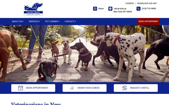Homepage of Lincoln Square Veterinary Hospital – cat vet in New York, NY