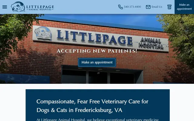 Homepage of Littlepage Animal Hospital – cat vet in Fredericksburg, VA