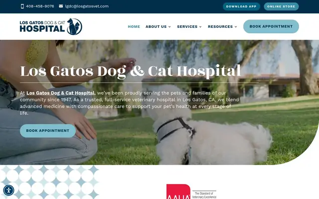 Homepage of Los Gatos Dog & Cat Hospital – cat vet in Los Gatos, CA