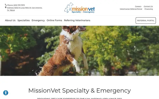 Homepage of MissionVet Specialty & Emergency – cat vet in San Antonio, TX