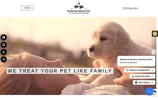 Homepage of Montrose Veterinary Clinic – cat vet in Houston, TX