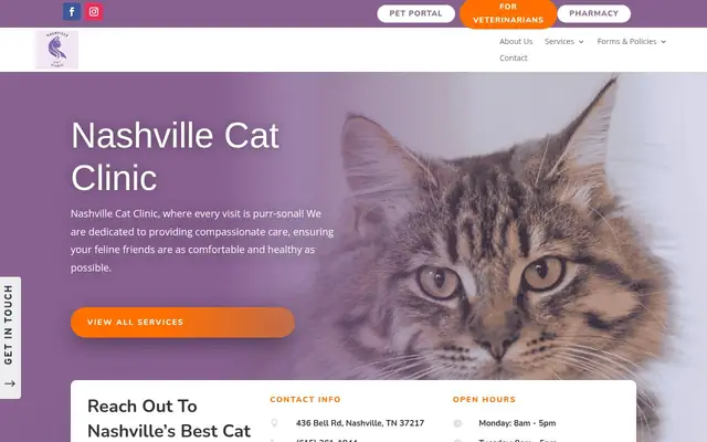 Homepage of Nashville Cat Clinic – cat vet in Nashville, TN