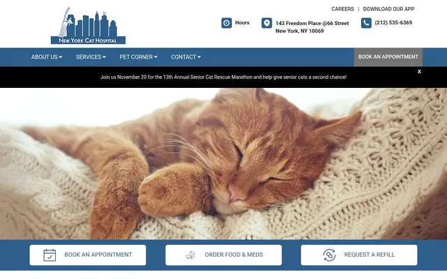 Homepage of New York Cat Hospital – cat vet in New York, NY