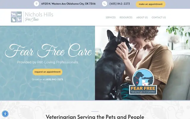 Homepage of Nichols Hills Pet Clinic – cat vet in Oklahoma City, OK