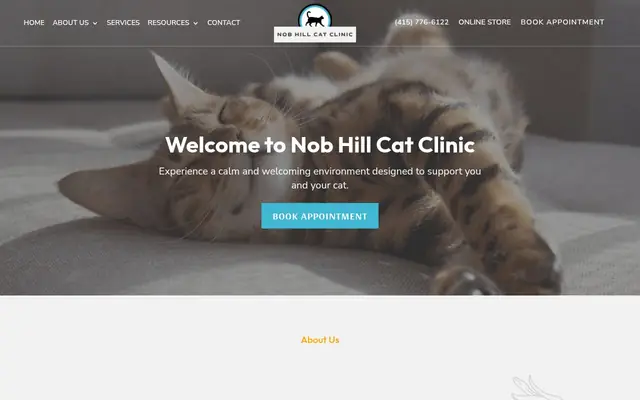 Homepage of Nob Hill Cat Clinic – cat vet in San Francisco, CA