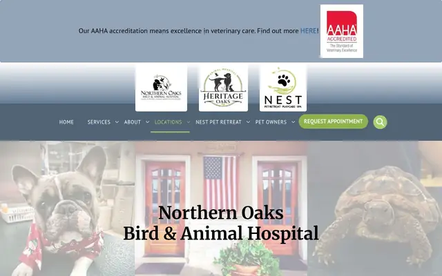 Homepage of Northern Oaks Bird & Animal Hospital – cat vet in San Antonio, TX