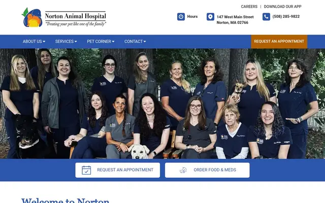 Homepage of Norton Animal Hospital – cat vet in Norton, MA