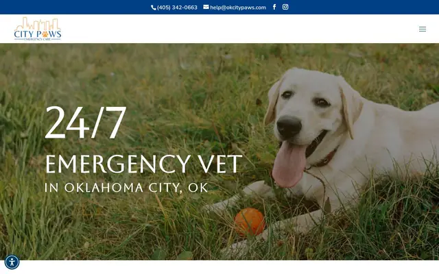 Homepage of City Paws Emergency Care – cat vet in Oklahoma City, OK