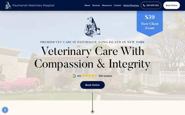 Homepage of Paumanok Veterinary Hospital – cat vet in Patchogue, NY