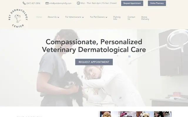 Homepage of Pet Dermatology Center Philly – cat vet in Philadelphia, PA