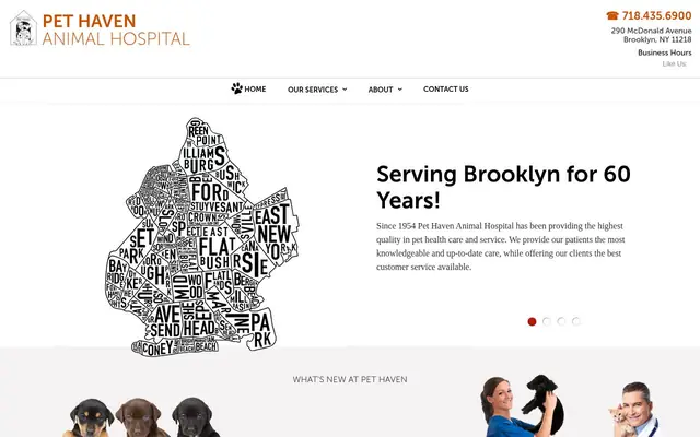 Homepage of Pet Haven Animal Hospital – cat vet in Brooklyn, NY