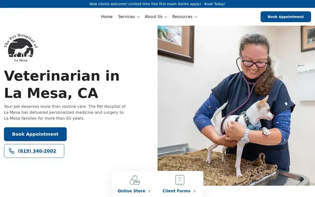 Homepage of The Pet Hospital of La Mesa – cat vet in La Mesa, CA