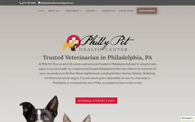 Homepage of Pet Health Center – cat vet in Philadelphia, PA