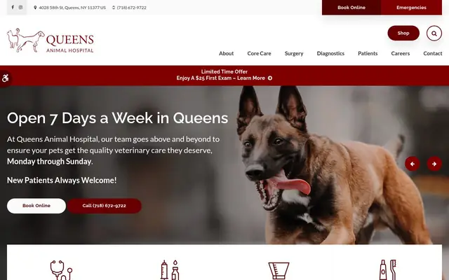 Homepage of Queens Animal Hospital – cat vet in Queens, NY