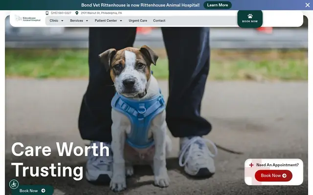 Homepage of Rittenhouse Animal Hospital – cat vet in Philadelphia, PA