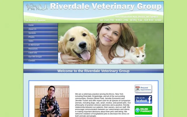 Homepage of Riverdale Veterinary Group PC – cat vet in Bronx, NY