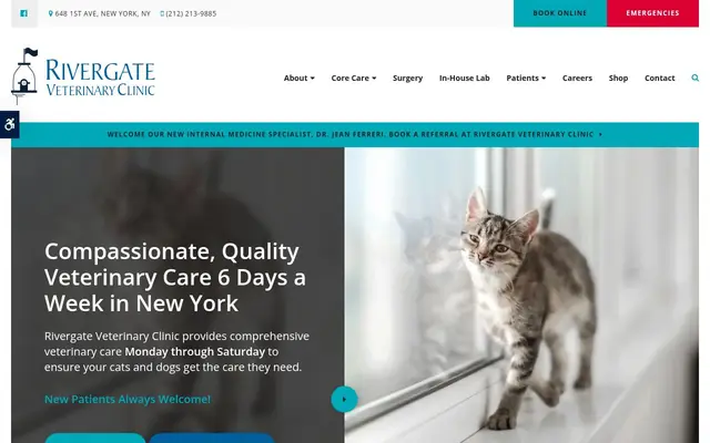 Homepage of Rivergate Veterinary Clinic – cat vet in New York, NY