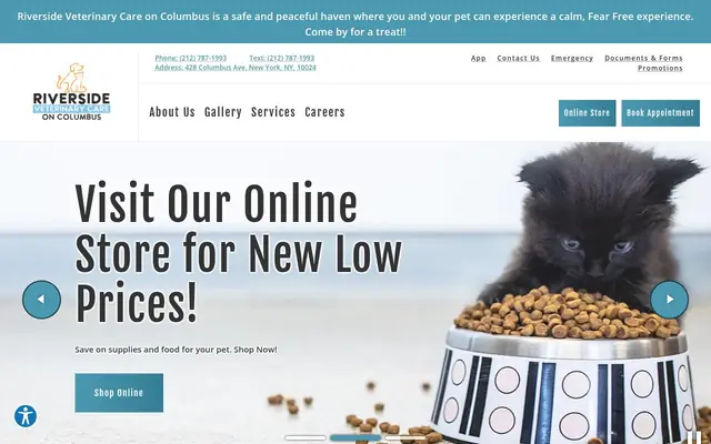 Homepage of Riverside Veterinary Care on Columbus – cat vet in New York, NY