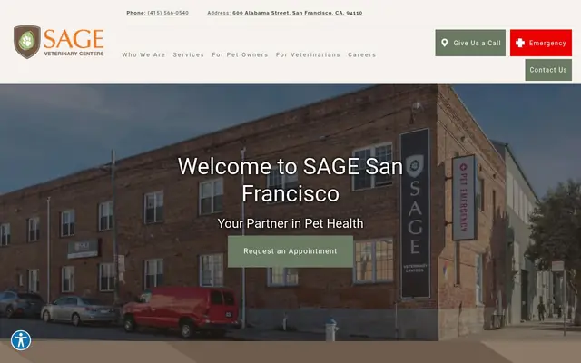 Homepage of SAGE Veterinary Centers - San Francisco – cat vet in San Francisco, CA