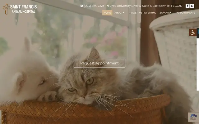 Homepage of St. Francis Animal Hospital – cat vet in Jacksonville, FL