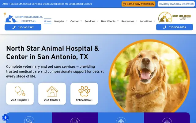 Homepage of North Star Animal Hospital – cat vet in San Antonio, TX