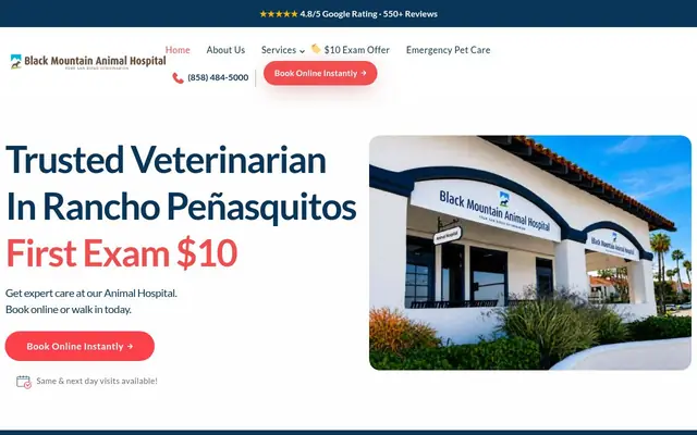 Homepage of Black Mountain Animal Hospital - Rancho Peñasquitos, San Diego Veterinarian – cat vet in San Diego, CA