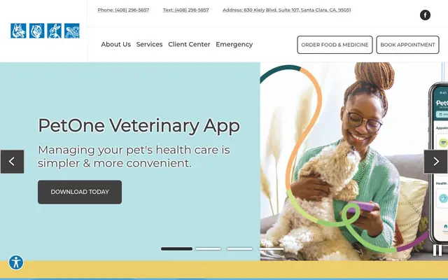 Homepage of Santa Clara Pet Hospital – cat vet in Santa Clara, CA