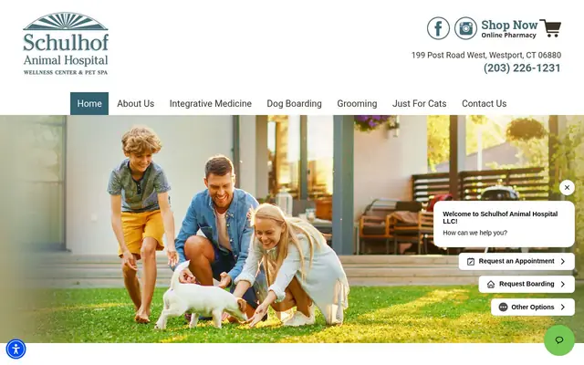 Homepage of Schulhof Animal Hospital, LLC – cat vet in Westport, CT