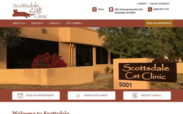 Homepage of Scottsdale Cat Clinic – cat vet in Scottsdale, AZ
