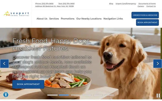 Homepage of Seaport Animal Hospital – cat vet in New York, NY
