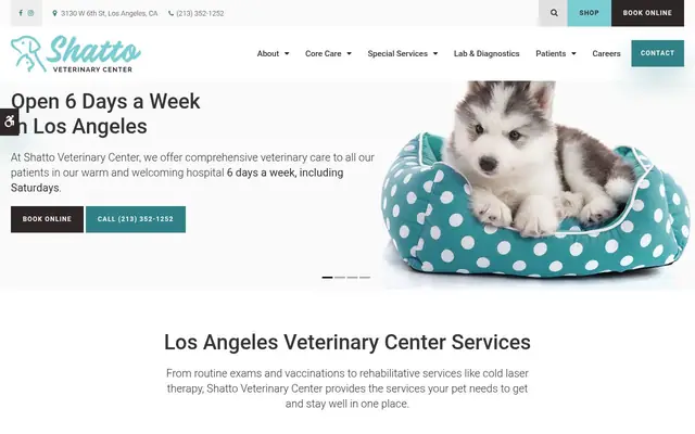Homepage of Shatto Veterinary Center – cat vet in Los Angeles, CA