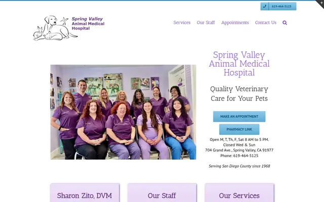 Homepage of Spring Valley Animal Med Hospital – cat vet in Spring Valley, CA