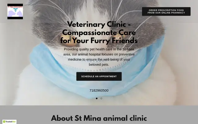 Homepage of St Mina Animal Clinic – cat vet in Woodhaven, NY