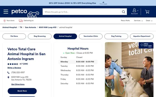 Homepage of Vetco Total Care – cat vet in San Antonio, TX