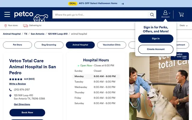 Homepage of Vetco Total Care – cat vet in San Antonio, TX