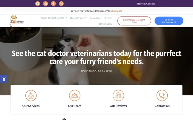 Homepage of The Cat Doctor – cat vet in Philadelphia, PA