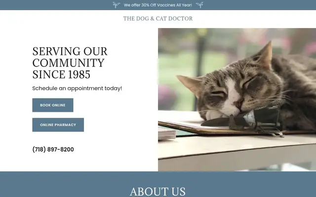 Homepage of The Dog & Cat Doctor – cat vet in Rego Park, NY