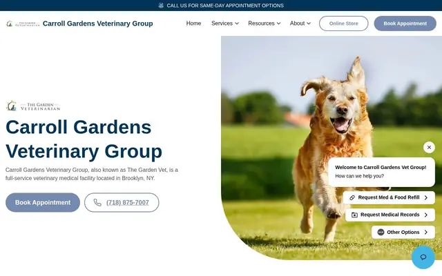 Homepage of Carroll Gardens Veterinary Group – cat vet in Brooklyn, NY