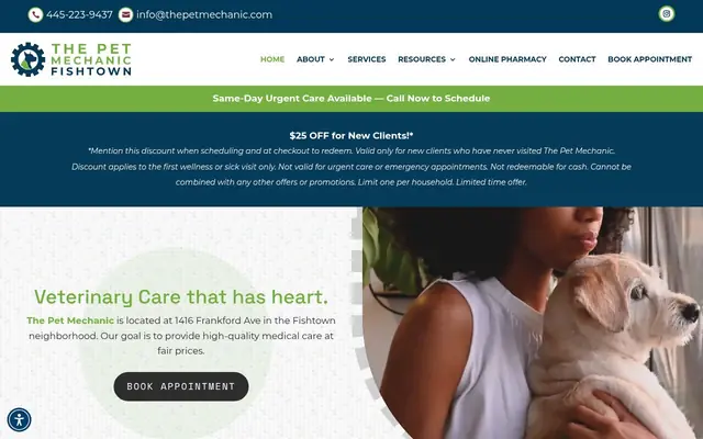 Homepage of The Pet Mechanic Fishtown – cat vet in Philadelphia, PA