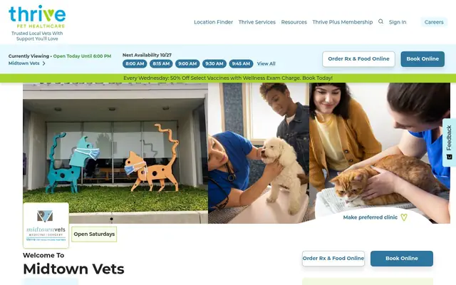 Homepage of Midtown Vets – cat vet in Oklahoma City, OK