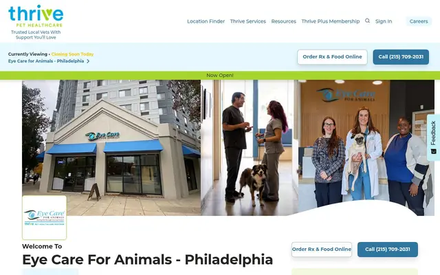 Homepage of Eye Care for Animals - Philadelphia – cat vet in Philadelphia, PA