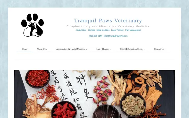 Homepage of Tranquil Paws Veterinary – cat vet in New York, NY