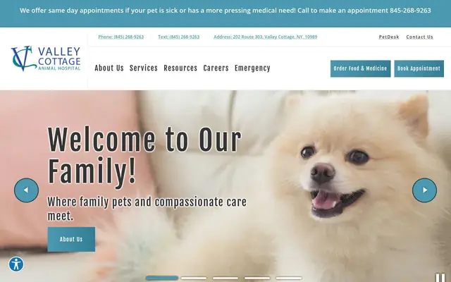 Homepage of Valley Cottage Animal Hospital – cat vet in Valley Cottage, NY
