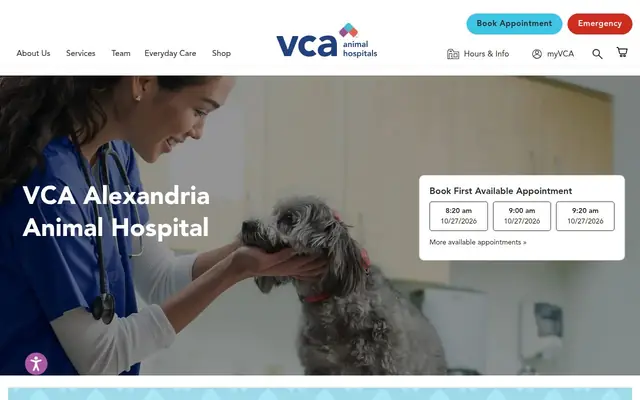 Homepage of VCA Alexandria Animal Hospital – cat vet in Alexandria, VA