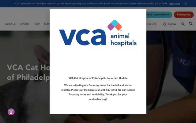 Homepage of VCA Cat Hospital of Philadelphia – cat vet in Philadelphia, PA