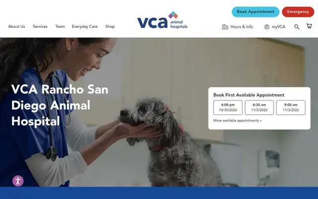 Homepage of VCA Rancho San Diego Animal Hospital – cat vet in El Cajon, CA