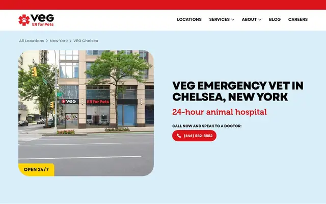 Homepage of VEG ER for Pets – cat vet in New York, NY
